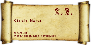 Kirch Nóra névjegykártya